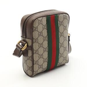 Gucci Ophidia GG Supreme Shoulder Bag Leather Beige Brown Multicolor